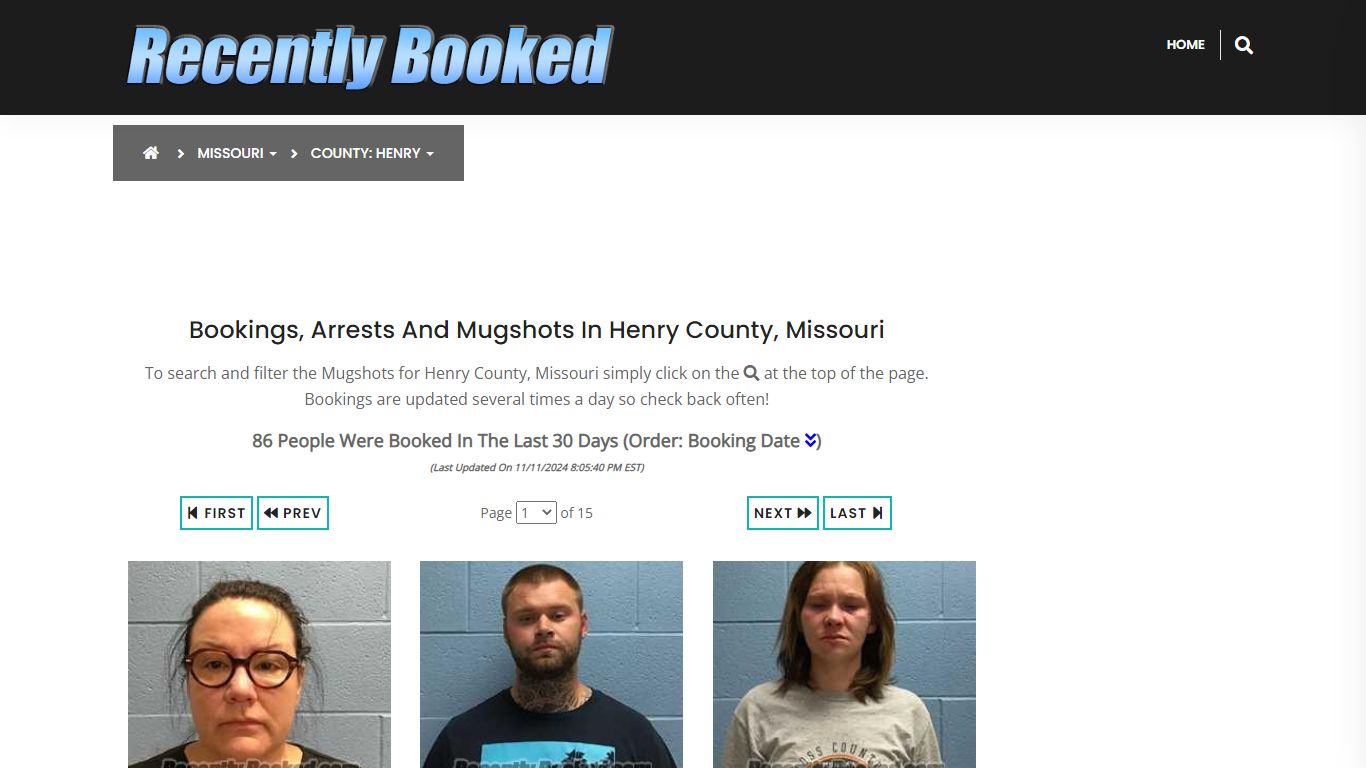 Bookings, Arrests and Mugshots in Henry County, Missouri - Recently Booked