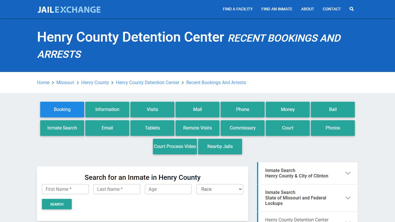 Henry County Detention Center Recent Bookings And Arrests - Jail Exchange