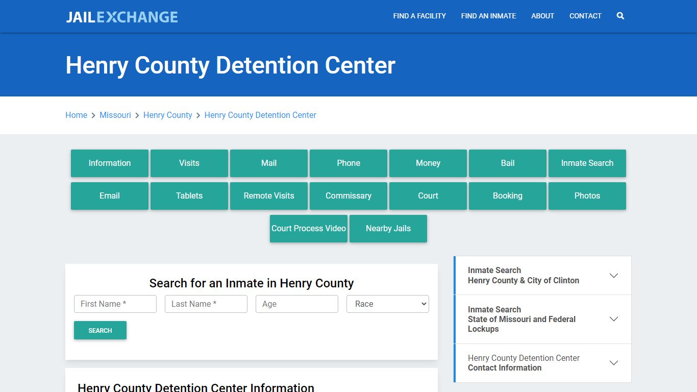 Henry County Detention Center Roster Lookup, MO, Inmate Search