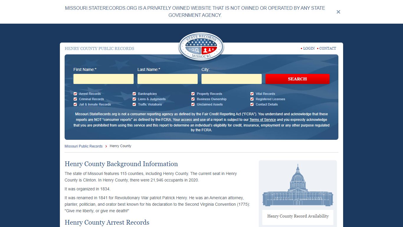 Henry County Arrest, Court, and Public Records | StateRecords.org